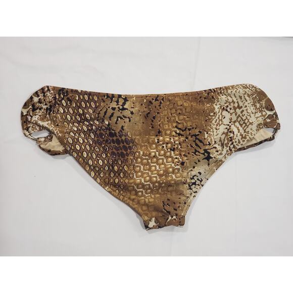 AVA Brown Snake Animal Prink Strapless Bikini Swimsuit - Size Large - Picture 4 of 6